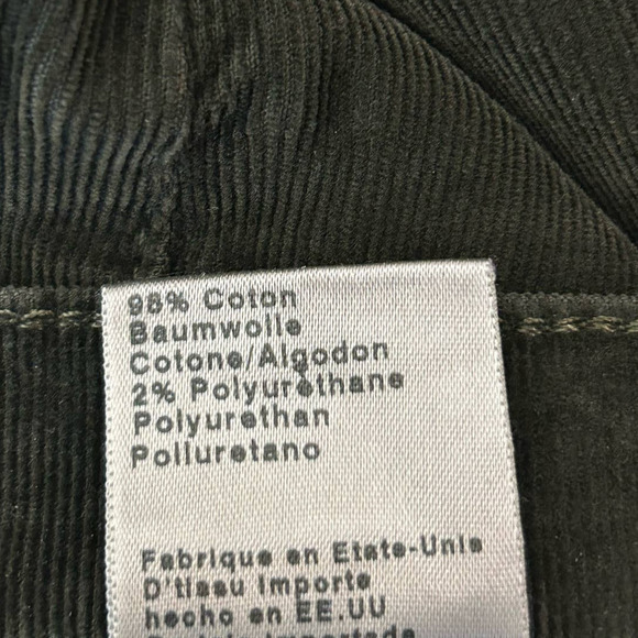 Adriano Goldschmied Corduroy Pants Womens 26R Green Stevie Slim Straight Ankle - Picture 10 of 13